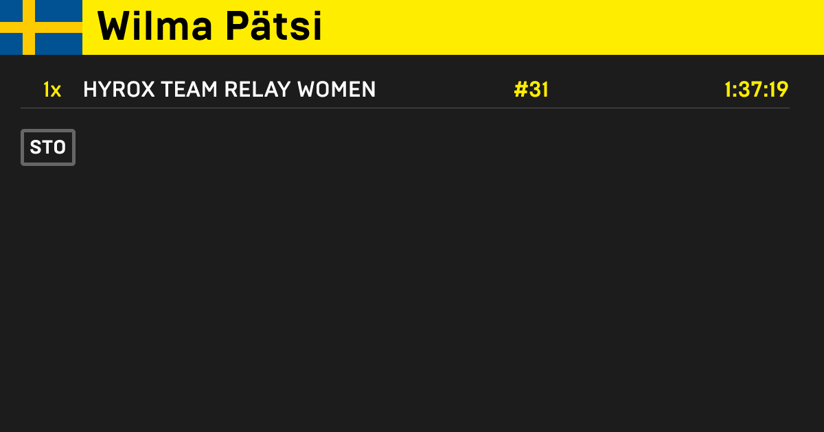 Wilma Pätsi, HYROX OPEN athlete