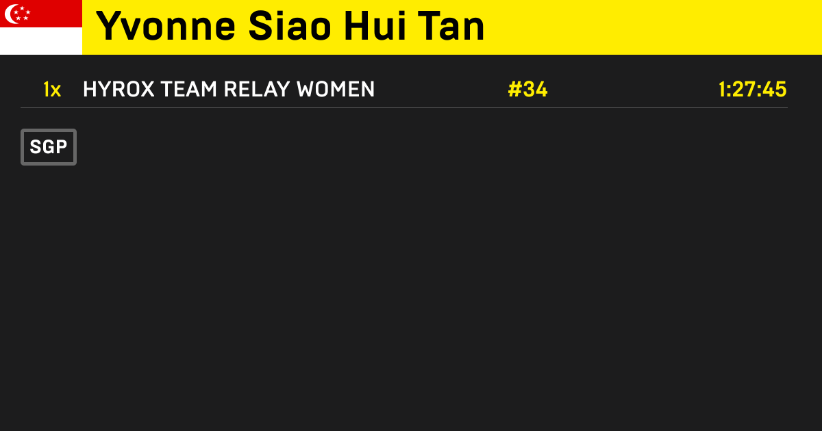 Yvonne Siao Hui Tan, HYROX OPEN athlete
